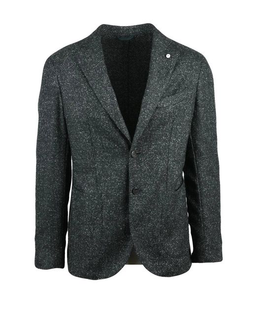 L.b.m. 1911 Black Rounded Jacket With Button Closure And Unlined Interior for men