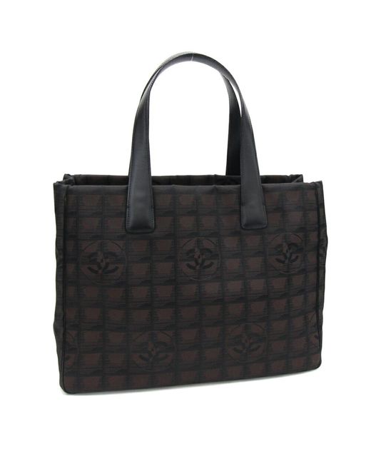 Chanel Black Travel Line Synthetic Tote Bag (pre-owned)