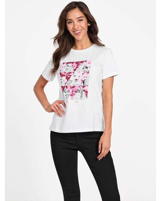 Guess White Eco Lumee Crewneck Tee