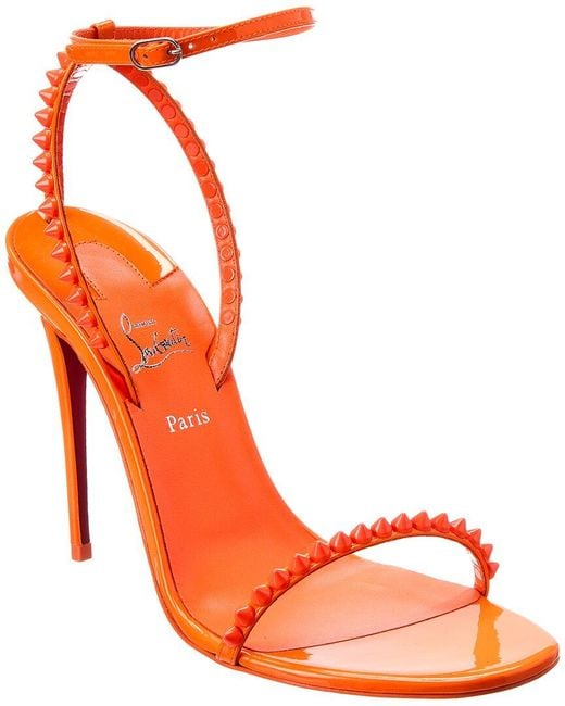Christian Louboutin Orange So Me 100 Patent Sandal