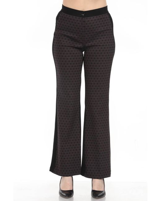 Joseph Ribkoff Black Geometric Jacquard Trouser