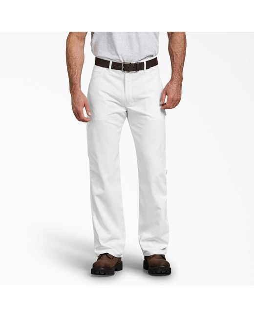 Dickies White Flex Relaxed Fit Painter's Pants for men