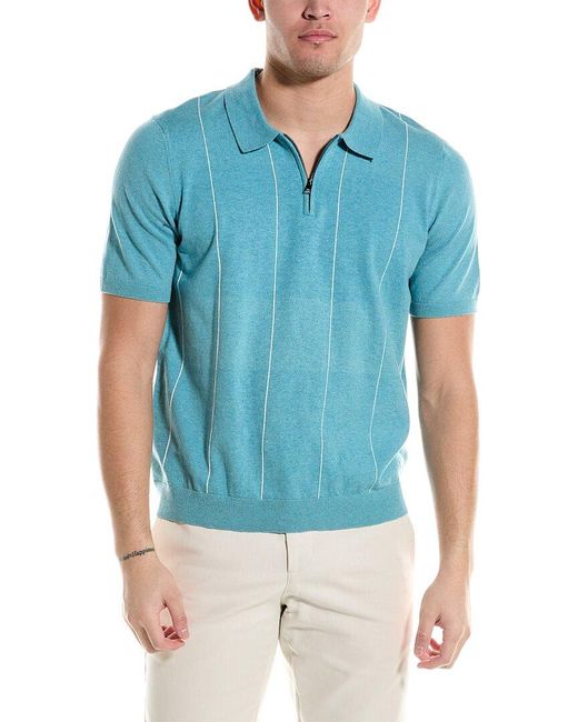 Magaschoni Blue 1/4-zip Polo Sweater for men