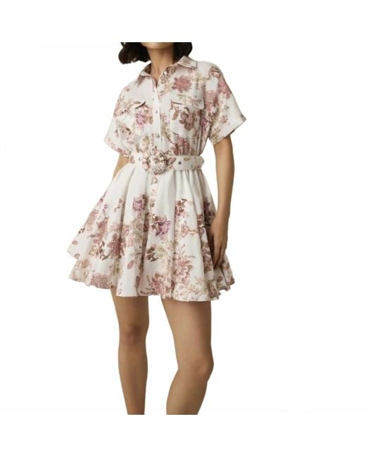 Hemant & Nandita Pink Diza Belted Short Dress