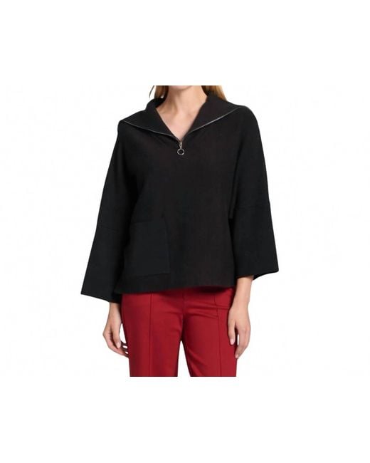 Apny Black Half Zip Pullover Sweatshirt