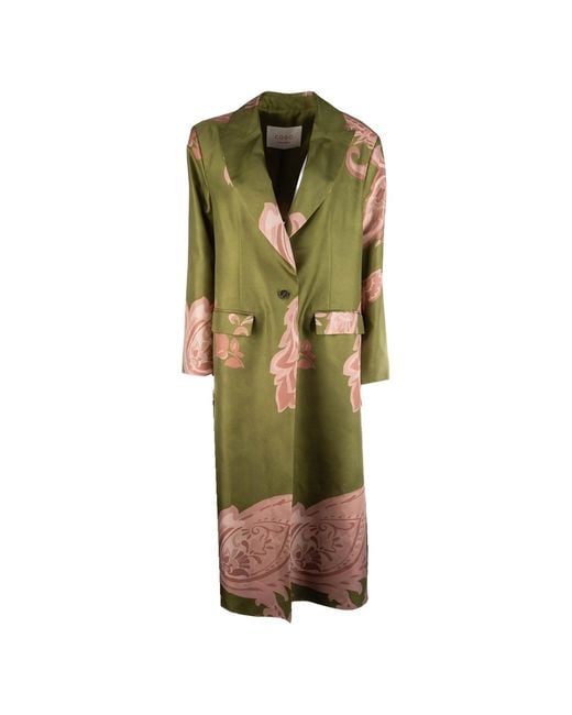 Co.Go Green Silk Long Coat