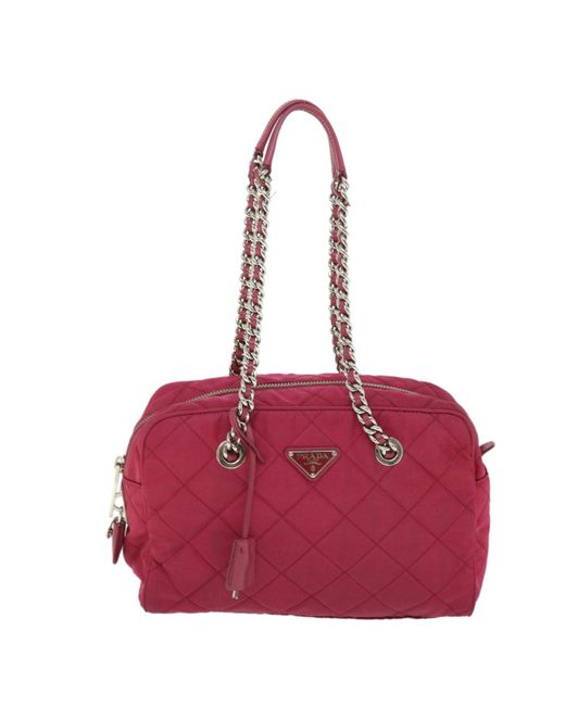 Prada Reedition Synthetic Shoulder Bag (preowned) in Red Lyst