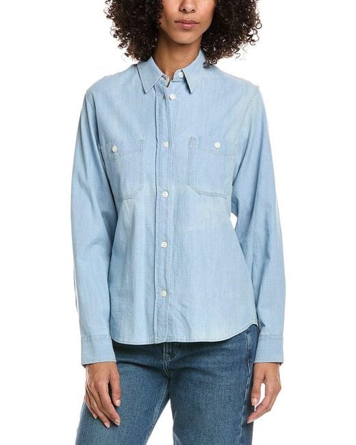 Officine Generale Blue Officine Generale Elena Chambray Shirt