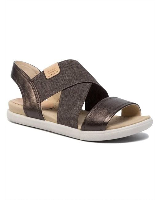 Ecco Damara Elastic X Sandal in Brown Lyst
