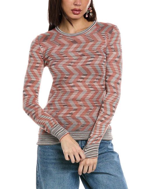 M Missoni Red Wool-blend Sweater