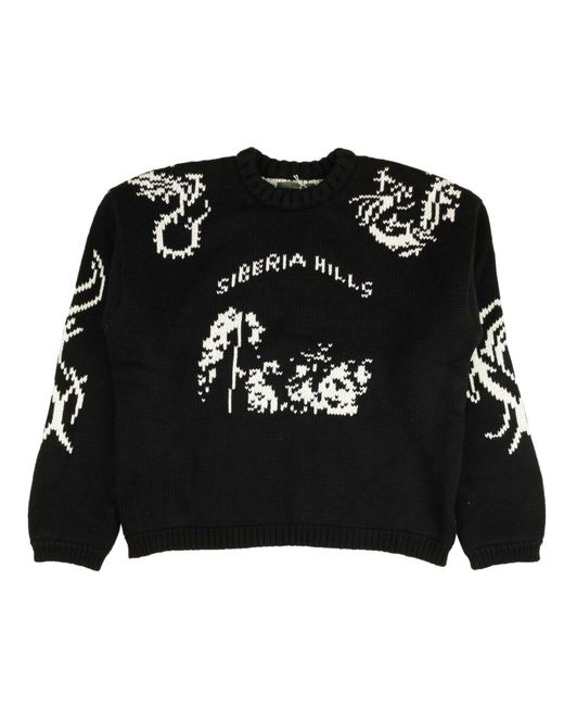 Siberia Hills Black Heavy Knit Sweater for men