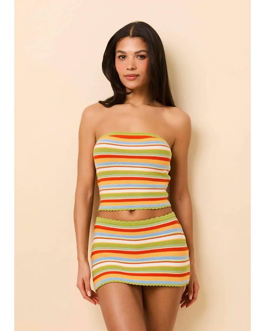Solid & Striped Natural Celeste Knit Micro Mini Skirt