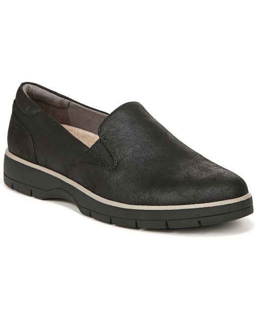 Dr. Scholls Black Next One Faux Suede Lugged Sole Slip-On Sneakers