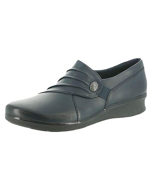 Clarks Hope Roxanne Leather Slip On Loafers in Gray Lyst