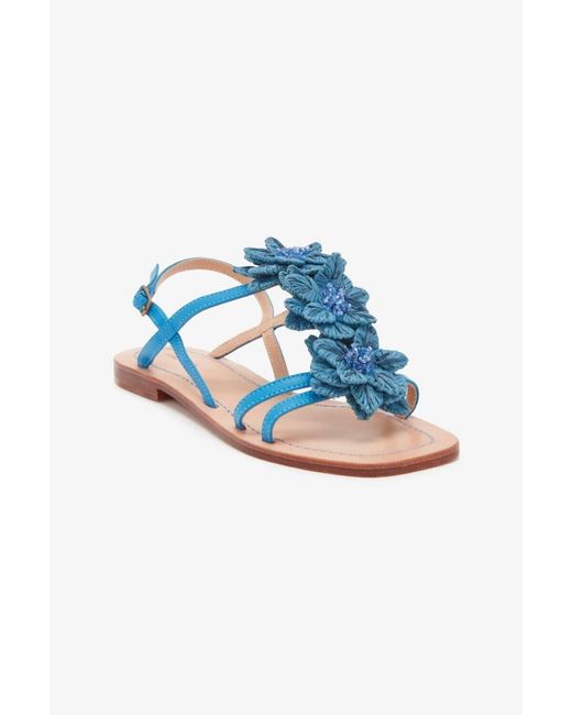 Maliparmi Blue Raffia Sandal