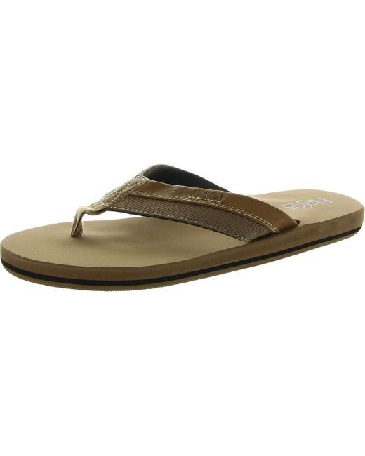 Flojos Brown Ryan Cushioned Footbed Manmade Flip-Flops for men