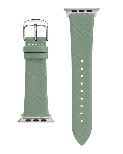Missoni Green Zigzag Leather Apple Watch Strap