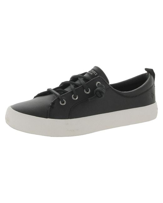 Sperry Top-Sider Black Leather Casual And Fashion Sneakers