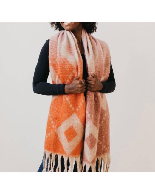 Pretty Simple Orange Diamond Fade Scarf