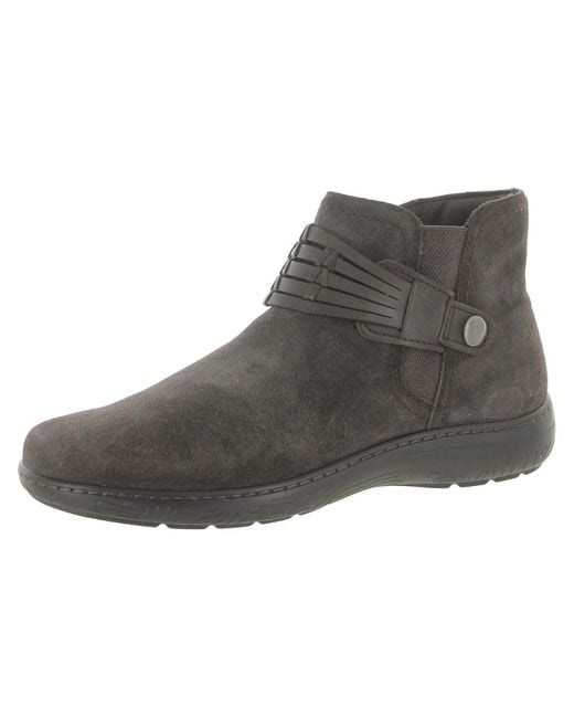 Earth Gray Synal Suede Harness Booties