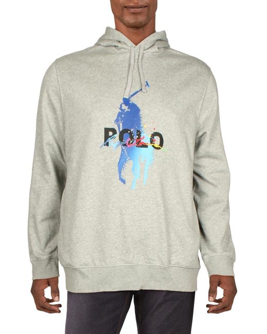 Polo Ralph Lauren Gray Logo Fleece Hoodie for men