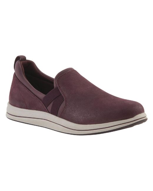 Clarks Purple Breeze Bali Faux Suede Laceless Slip On Shoes