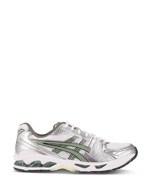 Asics White Contrasting Striped Sneakers With Cushioned Sole for men