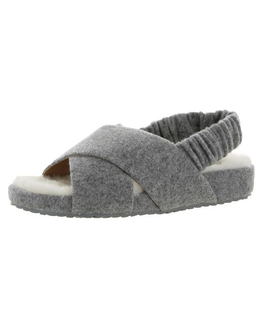 Cole Haan Gray Mojave Criss-cross Wool Comfy Slingback Slippers