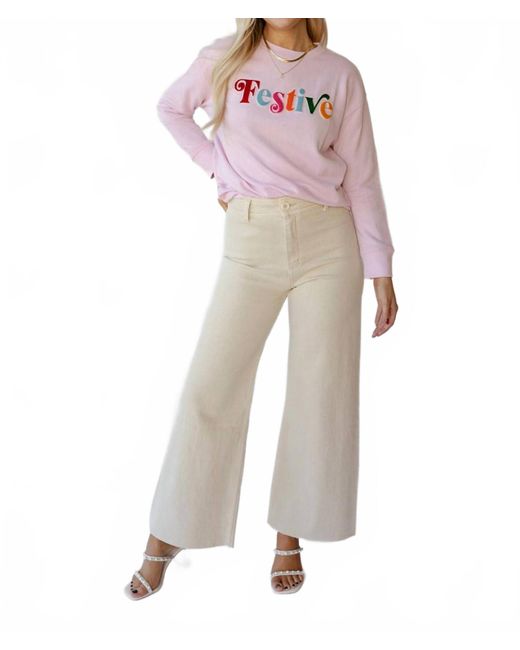 Shiraleah Pink Festive Long Sleeve Sweatshirt