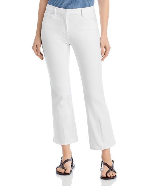 Theory White High Rise Solid Wide Leg Pants