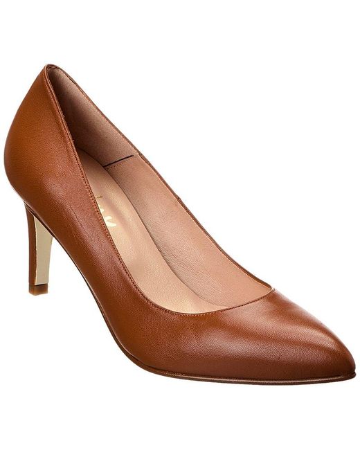 French Sole Brown Nurit Leather Pump