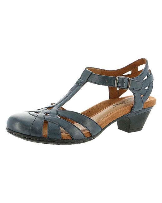 Cobb Hill Blue Aubrey Leather Closed Toe Strappy Sandals