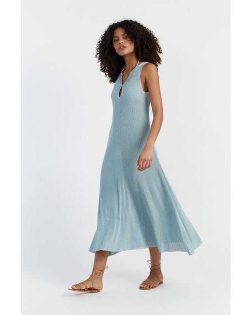 Chinti & Parker Blue Titanium Laura Whitmore Shimmer Dress