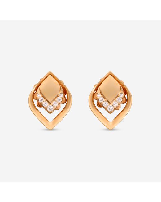 Roberto Coin Metallic Petal 18k Rose Diamond Stud Earrings 7773270axerx