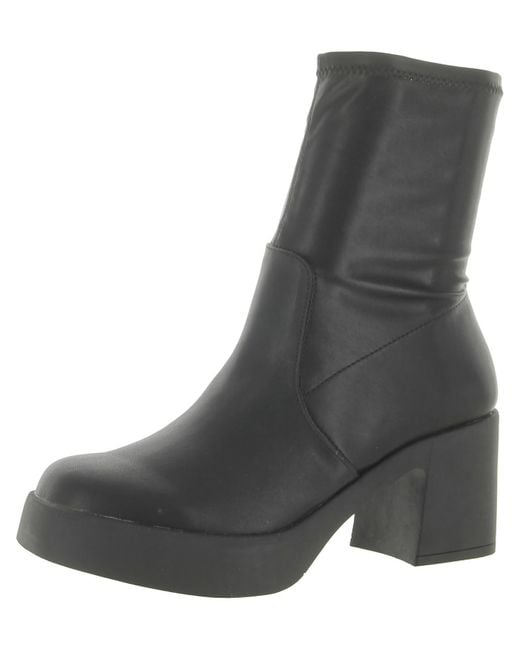 Steve Madden Inntel Faux Leather Block Heel Ankle Boots in Gray Lyst