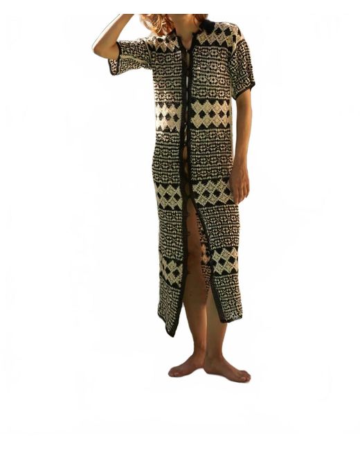 Carolina K Green Crochet Shirt Dress