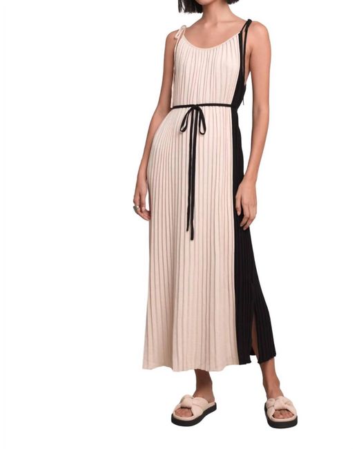 Eleven Six Natural Simone Pleated Midi Dress