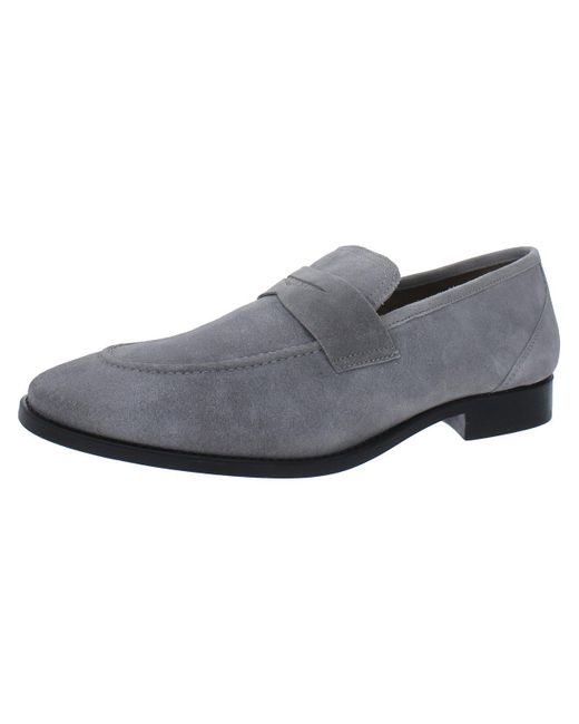 Thomas & Vine Gray Suede Slip-on Loafers for men