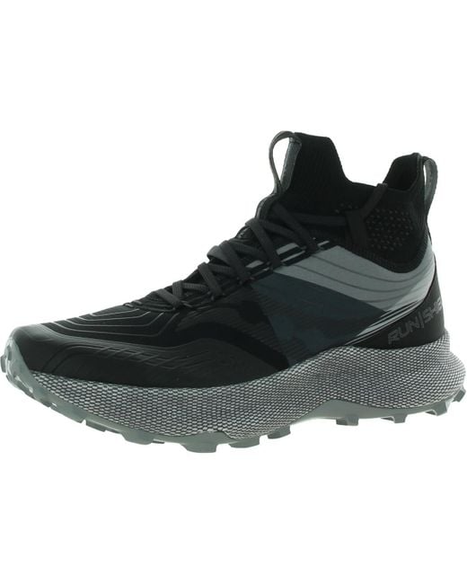 Saucony Black Endorphin Trail Mid Runshield Performance Trail Running Hiking Shoes for men