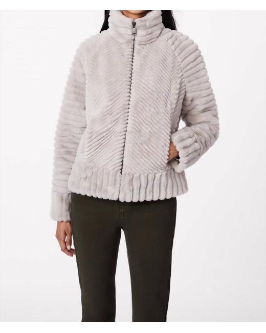 Bernardo Gray Unreal Mink Fur Bomber Jacket