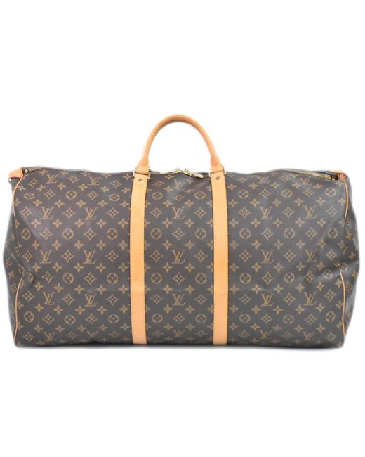 Louis Vuitton Gray Keepall 60 Canvas Travel Bag (pre-owned)