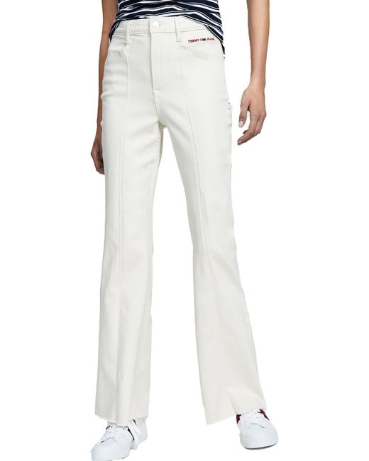 Tommy Hilfiger White High Rise Flare Leg Flare Jeans