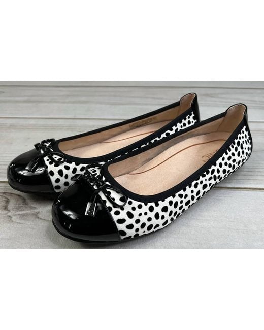 Vionic Black Minna Spot Flat Shoes