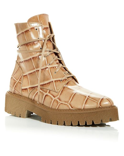 Frēda Salvador Natural Emi Leather Ankle Boots