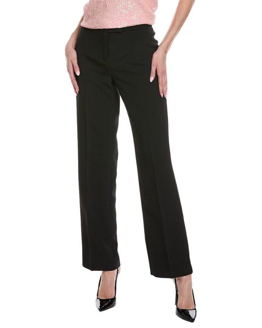 Anne Klein Black Fly Front Extend Tab Trouser