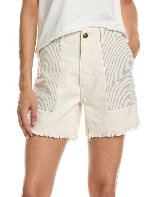 The Great Natural The Vintage Army Washed Railroad Patchwork Short