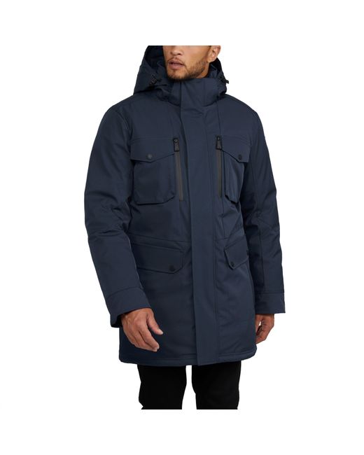 Pajar Blue Crispin Parka With Removable Hood And Fur Trim for men