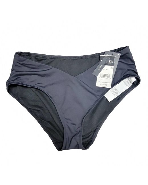 Ralph Lauren Gray Mid-Rise V-Cut Bikini Bottoms