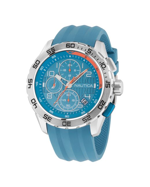 Nautica Blue Nst 101 Recycled Silicone Chronograph Watch for men