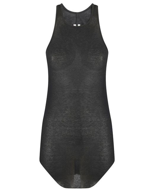 Rick Owens Black Basic Ribbed Tank Top